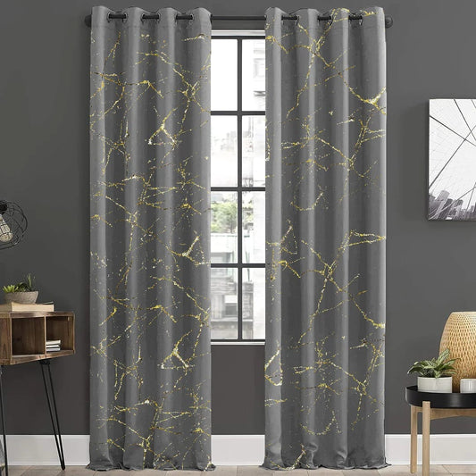 2 Piece Of Premium Velvet Sprinkle Curtain Gray