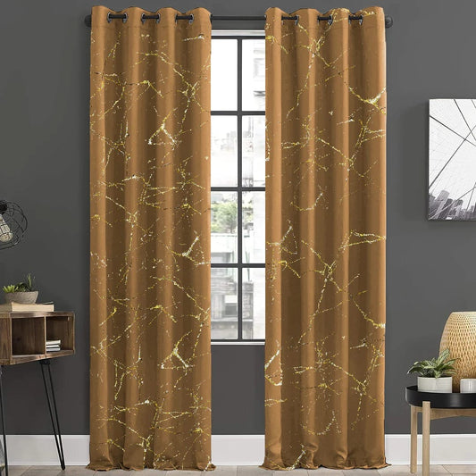 2 Piece Of Premium Velvet Sprinkle Curtain Bronze