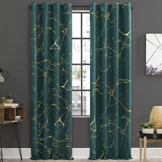 2 Piece Of Premium Velvet Sprinkle Curtain Green