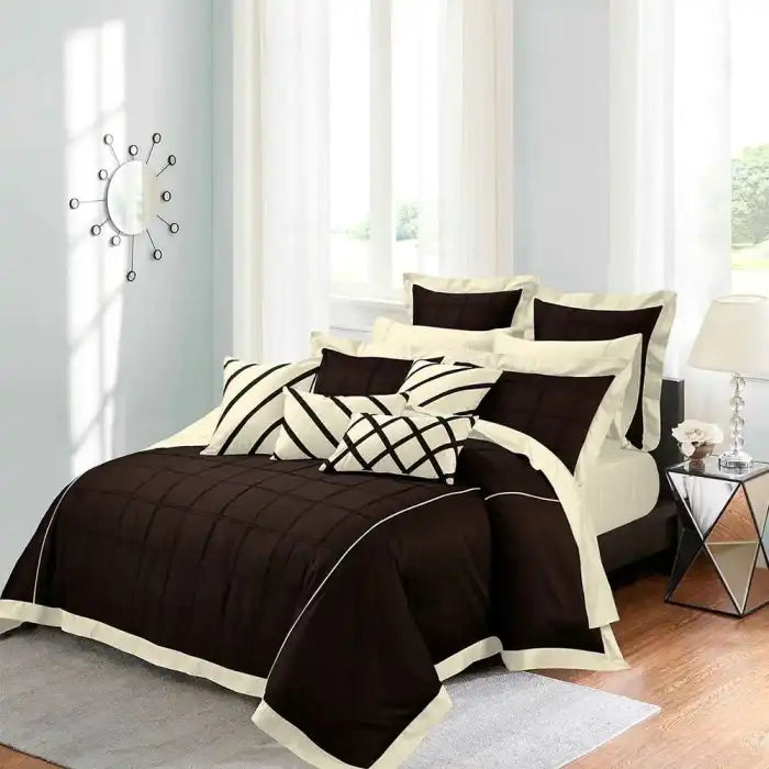 Embellish Horizontal Pleats Duvet Set Bed Sheet Set