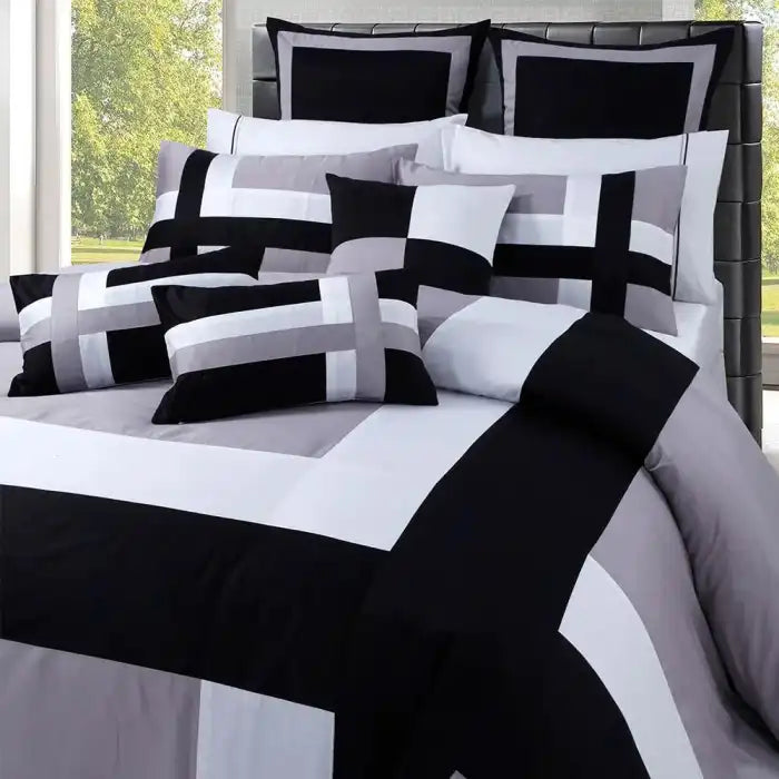 Embellish Horizontal Pleats Duvet Set Bed Sheet Set