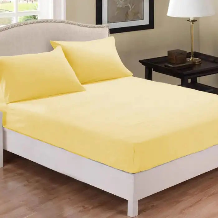 Fitted Bedsheet Rich Cotton Yellow Sheet