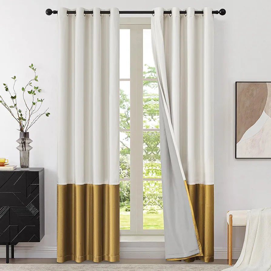 Cream & Gold
Luxury Velvet 2 tone Curtains