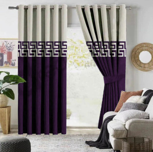 Cream & Purple
Luxury Velvet 2 tone Curtains