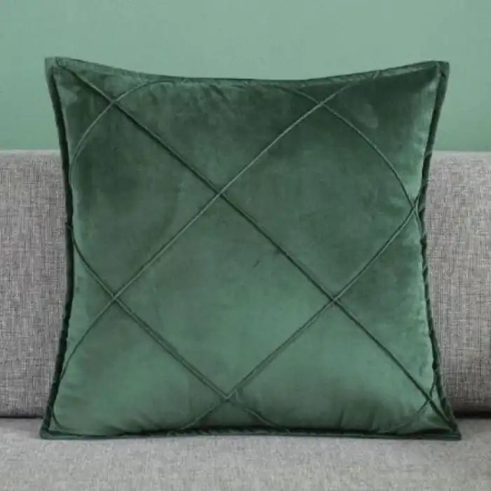 Velvet Cushion_Throws_Size 15X15 Inch Green Cushion